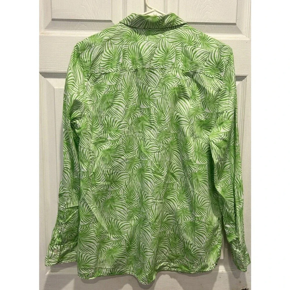 Gap Designed And Crafted Green Leaf Boyfriend Fit oxford shirt Size Large - Picture 6 of 9